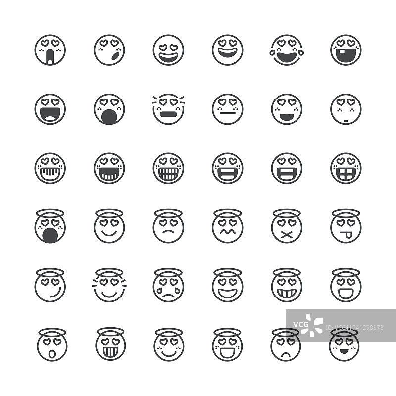 表情符号合集24 | 细线系列图片素材