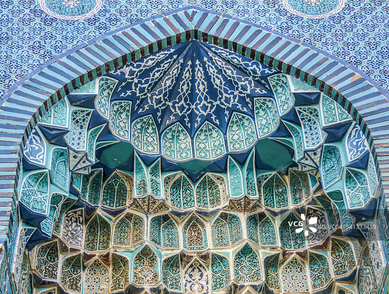 撒马尔罕夏伊辛达陵墓细节图片素材