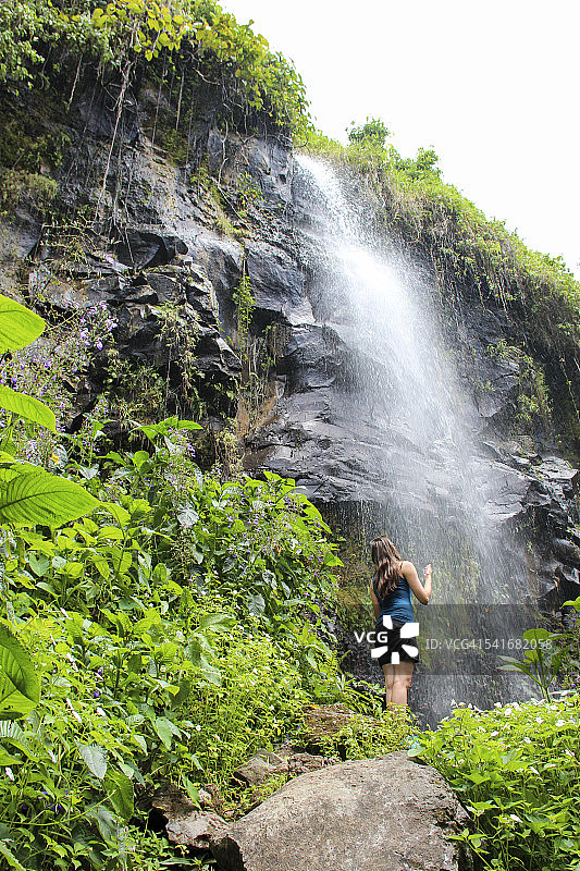 瀑布，Anse des Cascades，留尼汪岛图片素材
