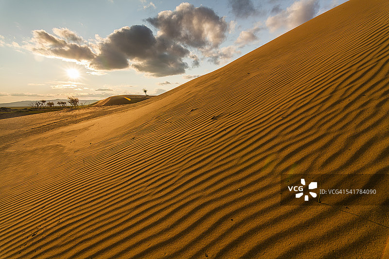 戈壁沙漠日落图片素材
