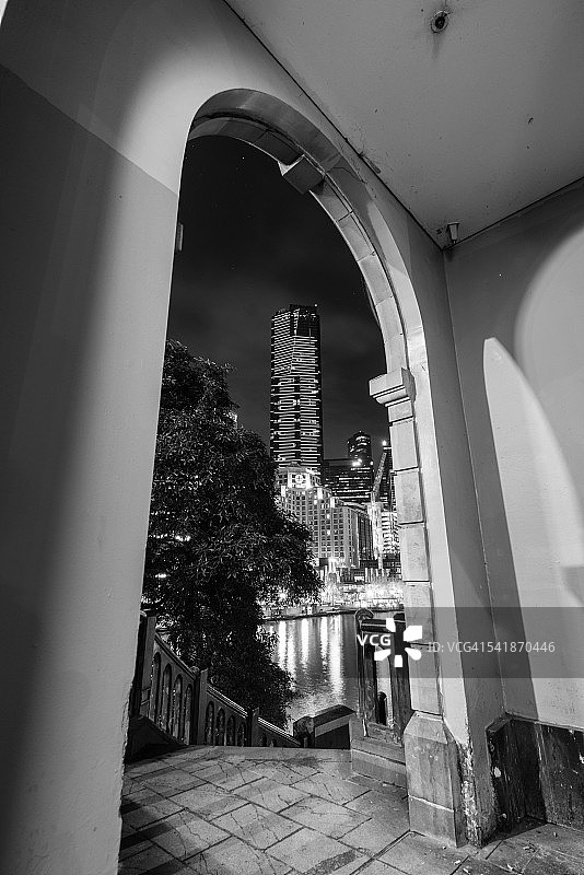 墨尔本城市夜景图片素材