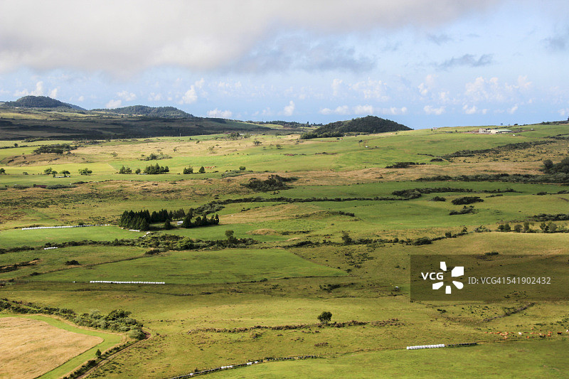留尼汪岛卡夫雷平原鸟瞰图片素材