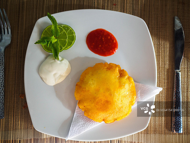 哥伦比亚卡塔赫纳的阿瑞帕蛋图片素材