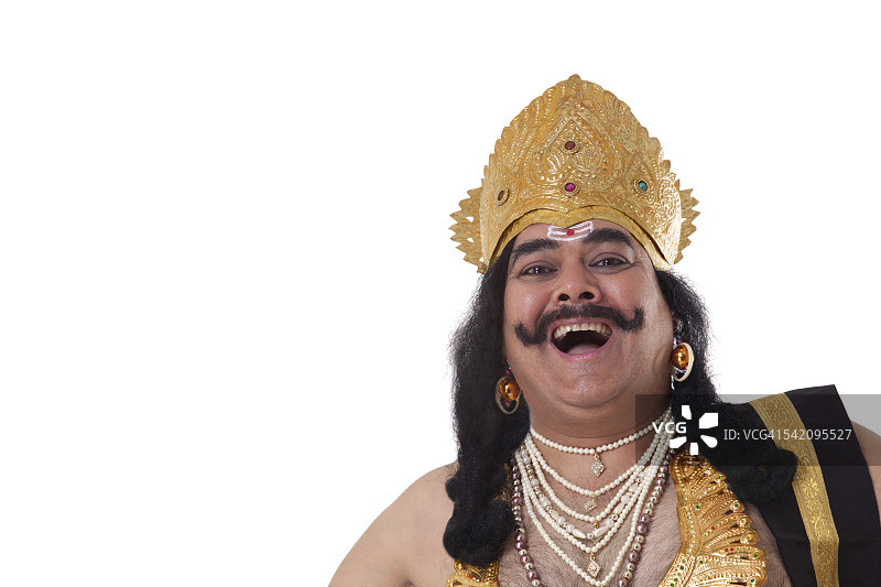 打扮成罗波那的男人在笑图片素材