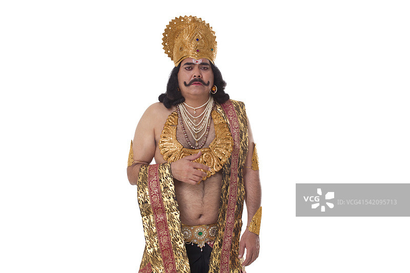 打扮成罗波那且不高兴的男人图片素材