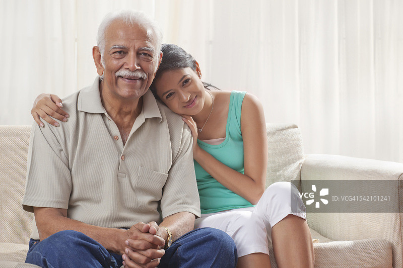 祖父与孙女肖像图片素材
