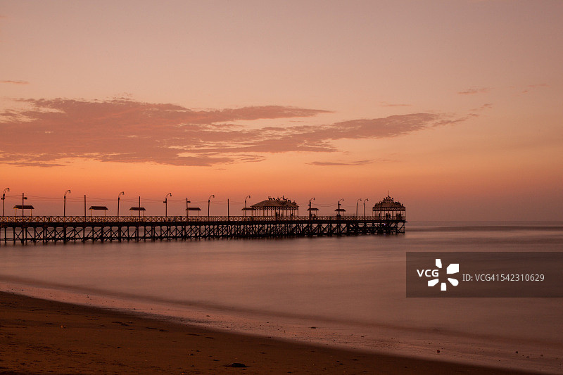 夕阳下的绍森德码头，埃塞克斯图片素材