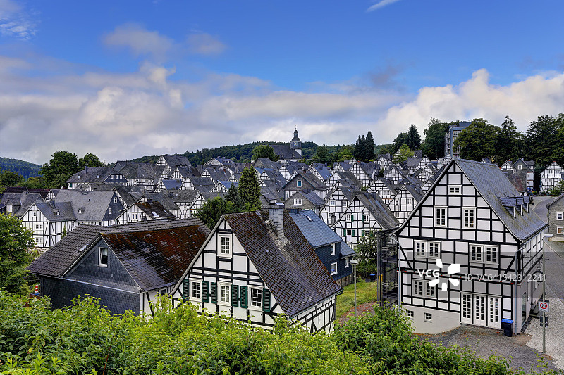 德国弗罗伊登贝格老城区风貌图片素材