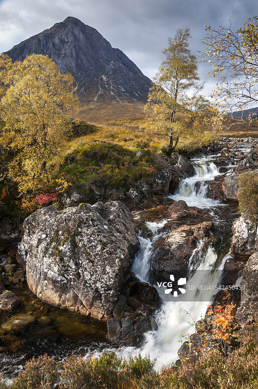 苏格兰布achaille Etive Mor瀑布图片素材