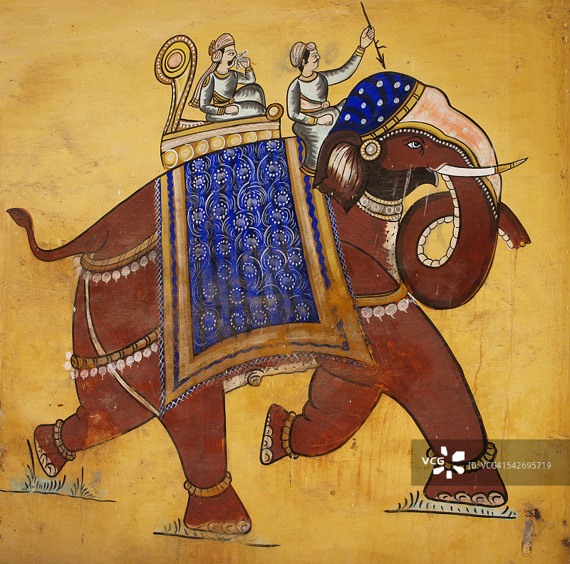 邦迪的大象墙绘图片素材