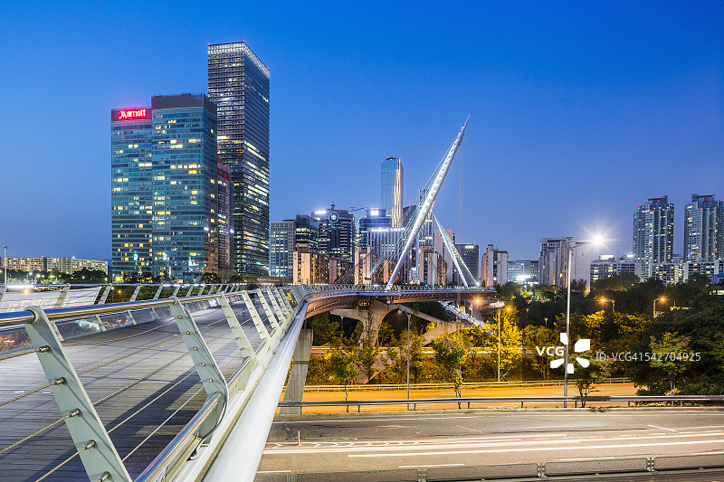 샛江桥（人行桥）和汝矣岛图片素材