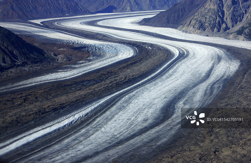 带有冰碛的卡斯卡乌尔什冰川图片素材