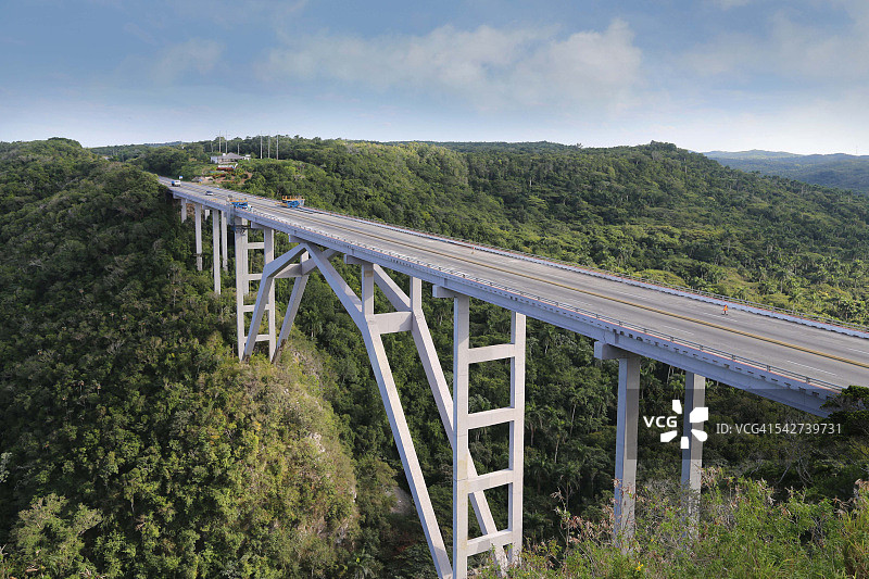 古巴马坦萨斯省巴库纳瓜亚瓜桥图片素材