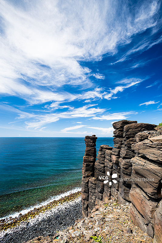 中国台湾澎湖玄武岩柱图片素材