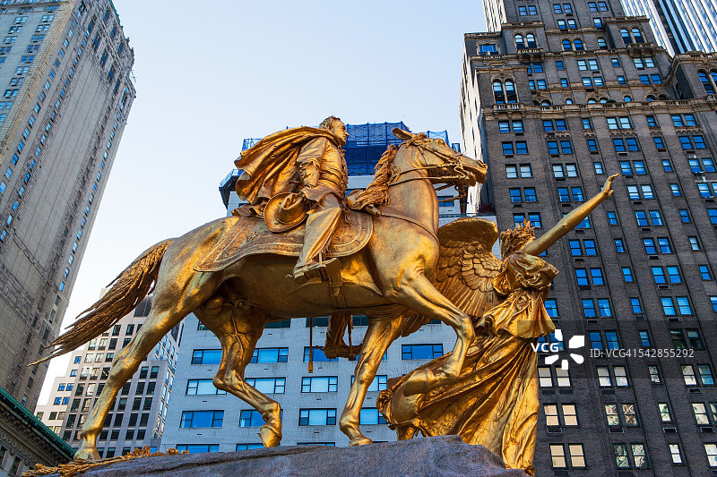 谢尔曼将军雕像，中央公园南格兰特陆军广场图片素材