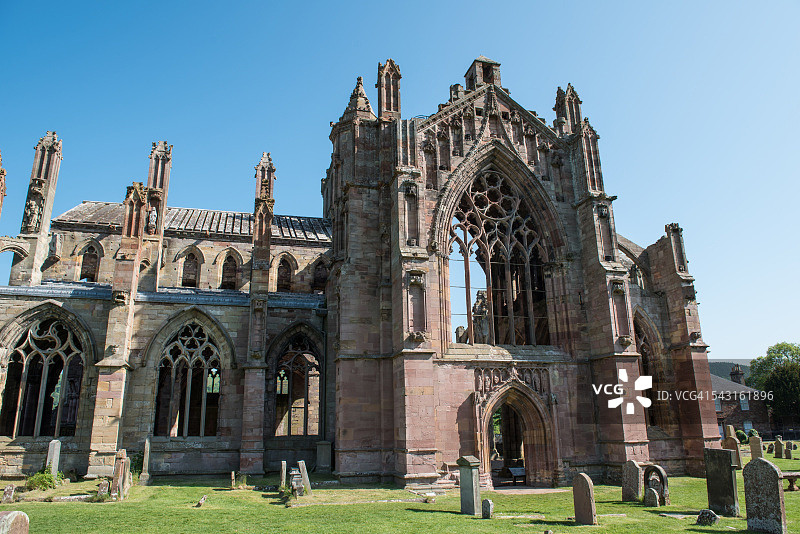 苏格兰边界的梅尔罗斯修道院图片素材