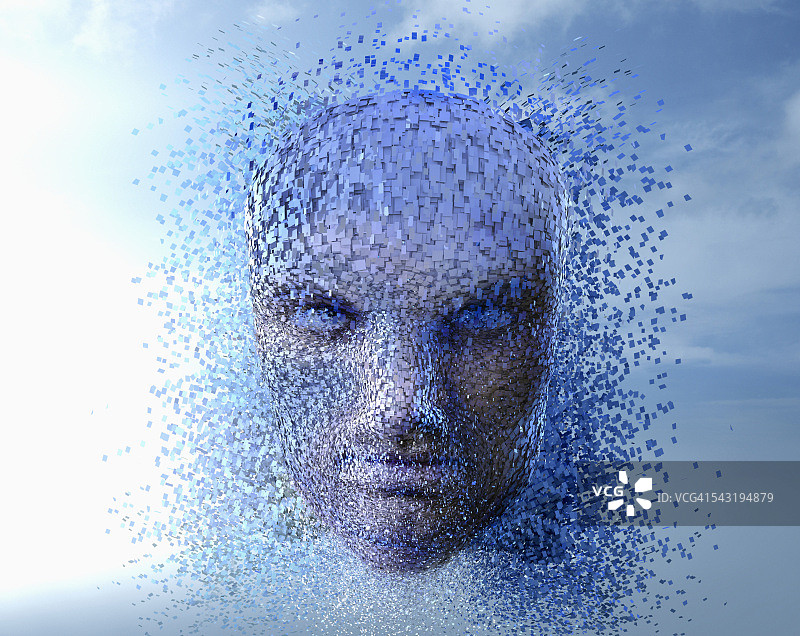 云块在天空中形成人脸图片素材