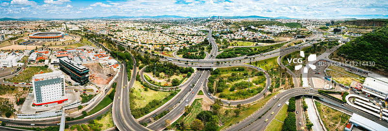 墨西哥圣地亚哥-德克雷塔罗全景鸟瞰图图片素材