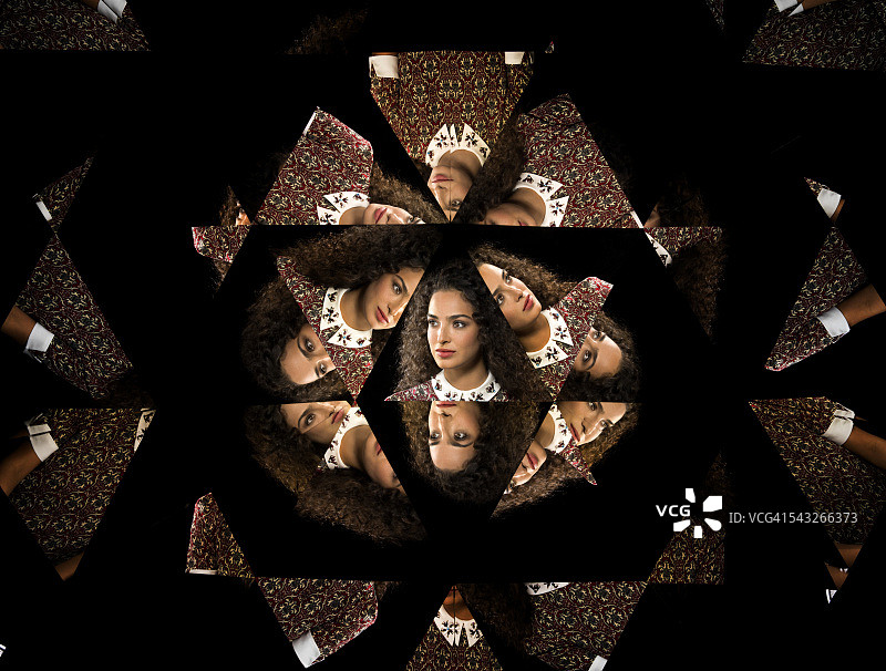 女性万花筒肖像图片素材