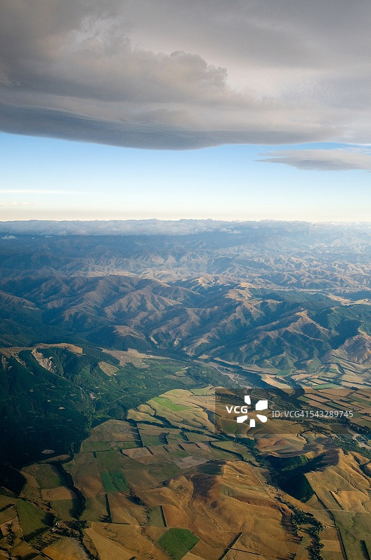 新西兰山脉鸟瞰图图片素材