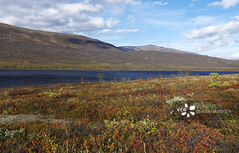 阿比斯库湖的秋季景色图片素材
