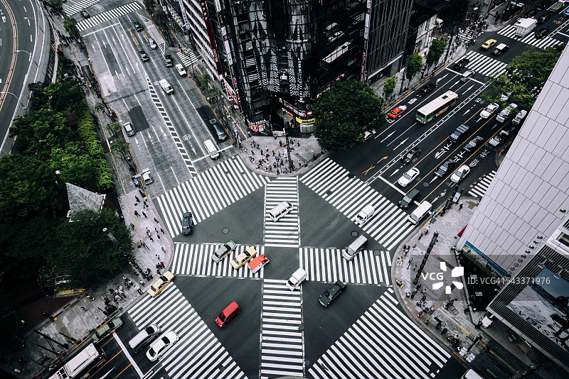 东京银座数寄屋桥十字路口图片素材