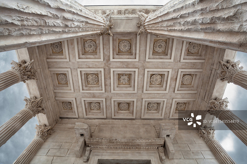 方形神殿罗马神庙柱子细节图片素材