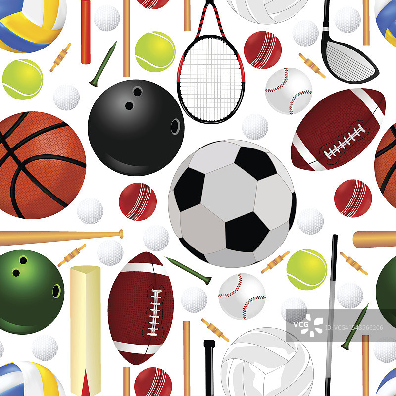 运动器材无缝图案图片素材