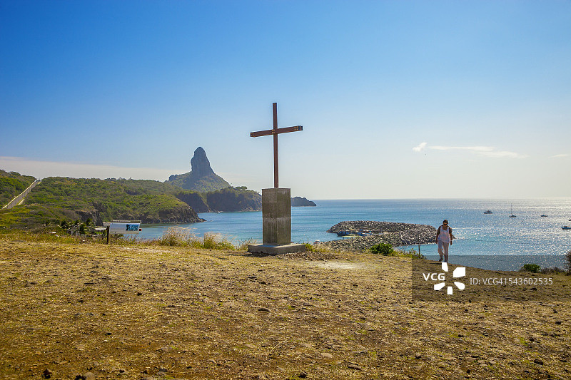 费尔南多·迪诺罗尼亚群岛的莫罗杜皮科图片素材