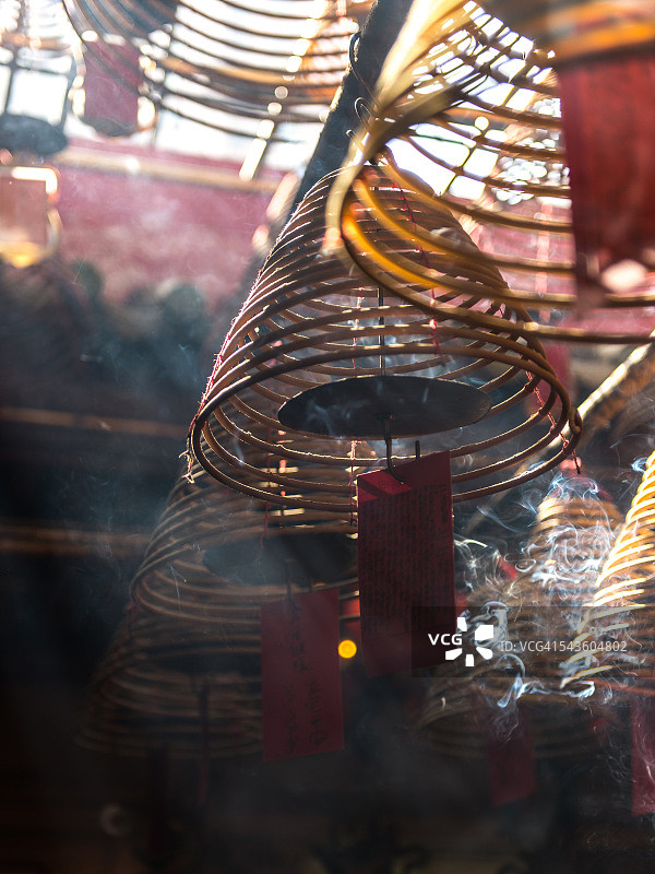 香港文武庙的盘香图片素材