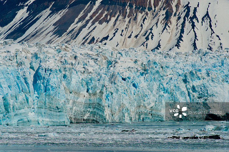 阿拉斯加哈伯德冰川的细节图片素材