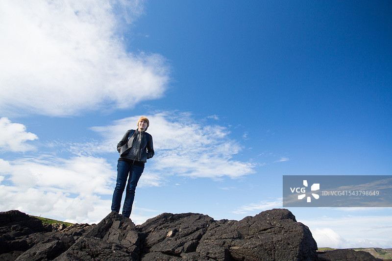 安特里姆郡的邓塞韦里克港图片素材