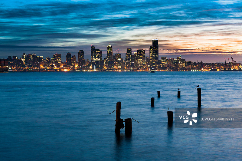 西雅图日出图片素材