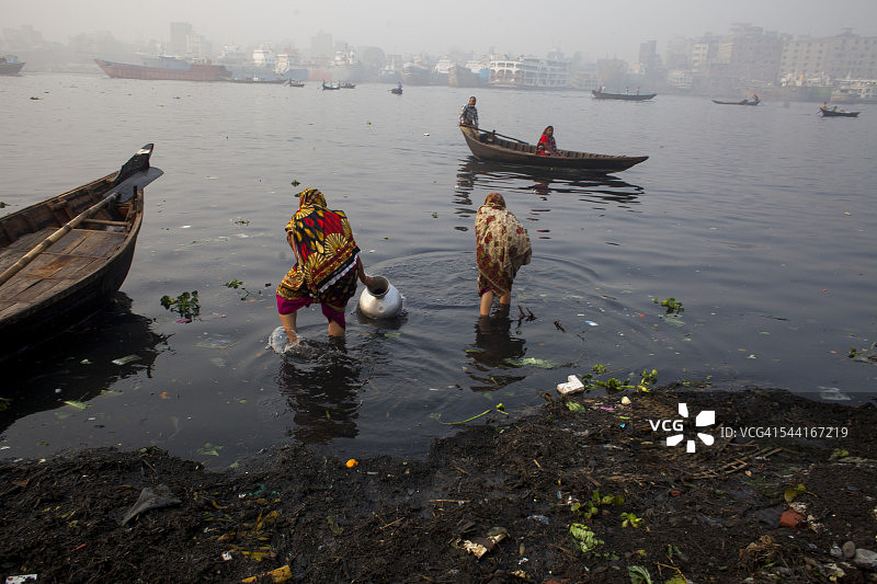 孟加拉国布里甘加河畔的生活图片素材