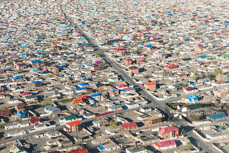 蒙古国乌列盖市高角度视图图片素材
