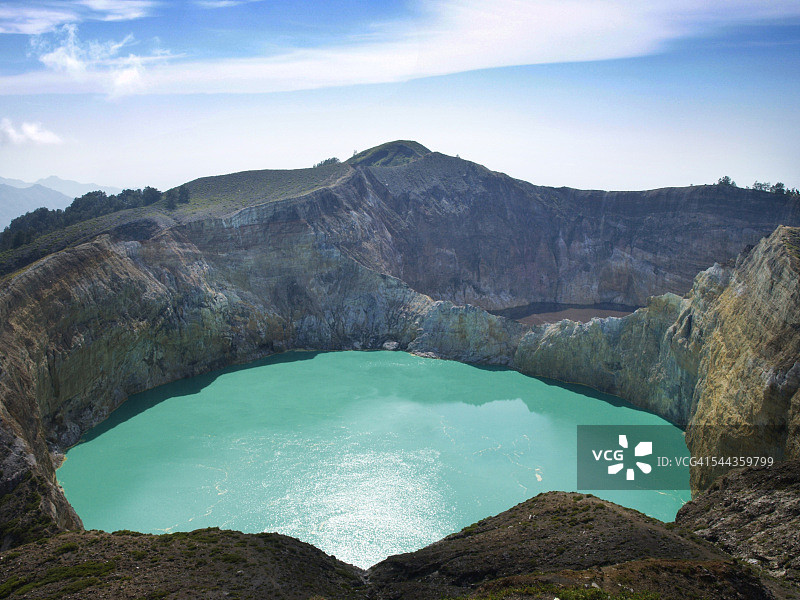 科利穆图火山及其彩色湖泊图片素材