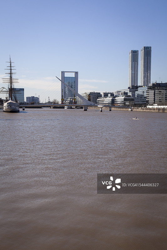 阿根廷布宜诺斯艾利斯的港口和摩天大楼图片素材
