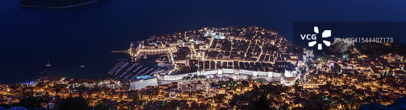 克罗地亚达尔马提亚杜布罗夫尼克夜景图片素材