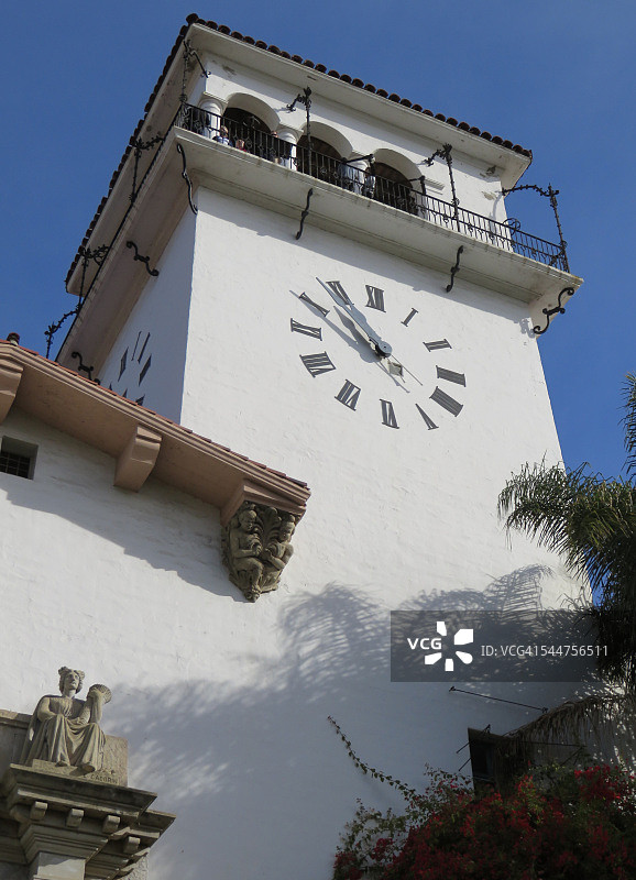 加利福尼亚州圣巴巴拉县法院大楼塔图片素材