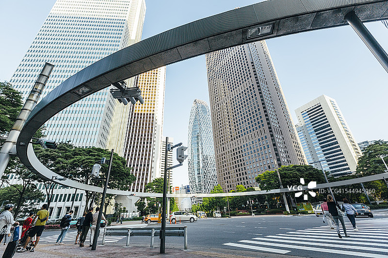 日本东京新宿区的行人横道图片素材