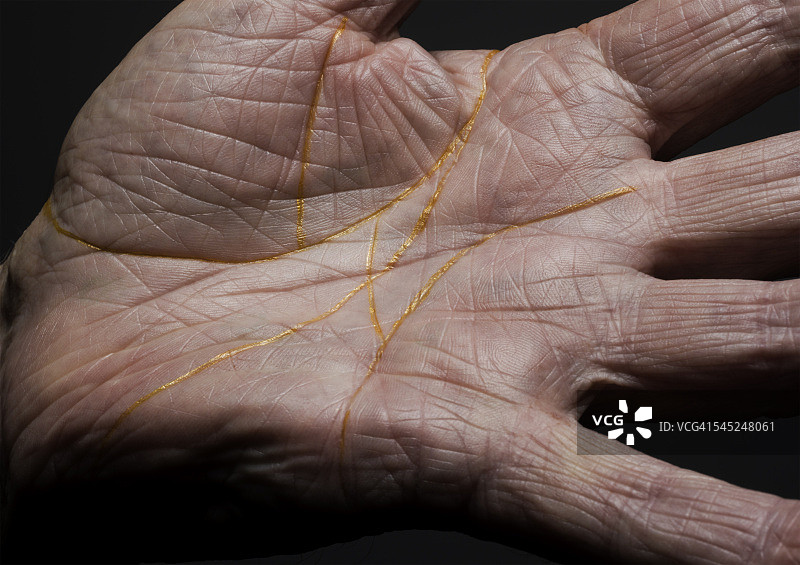 手部旧生命线纹路图片素材