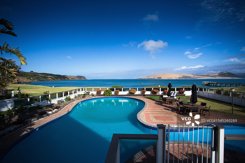 霍基昂加港的海滨客房图片素材