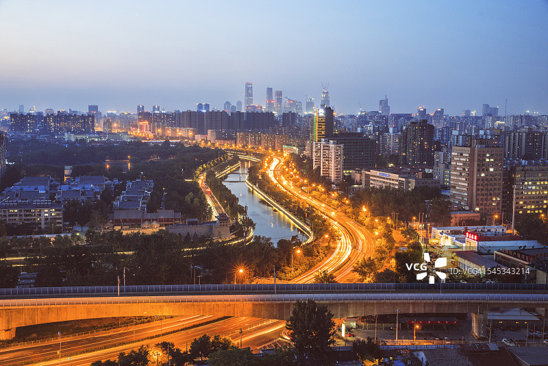 北京中央商务区夜景图片素材