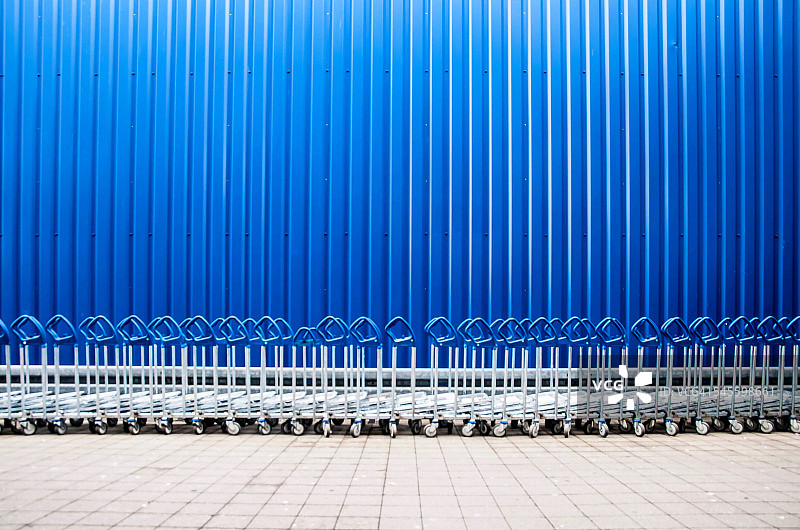 蓝色购物车图片素材