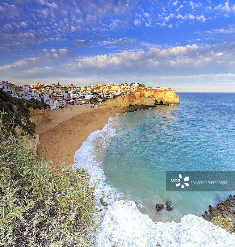 葡萄牙卡武埃鲁日落全景图片素材