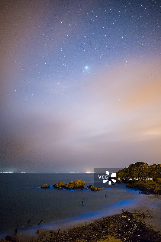蓝眼泪生物发光藻图片素材
