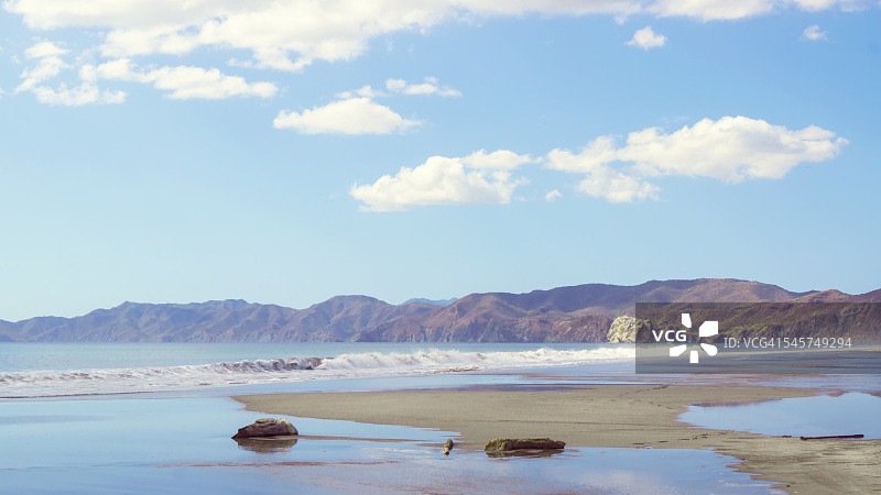 哥斯达黎加纳兰霍海滩的倒影图片素材