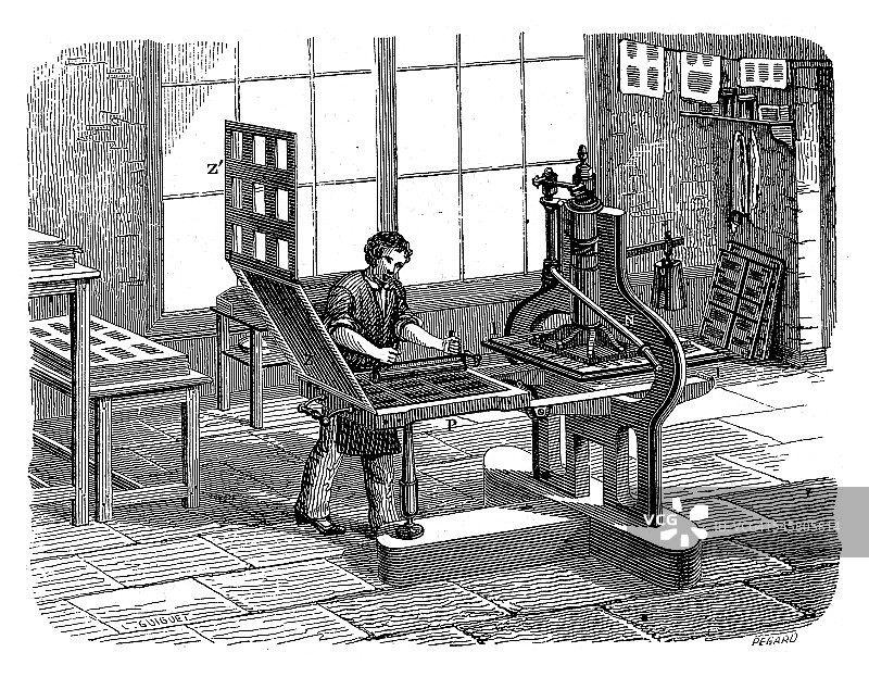 手动印刷机图片素材