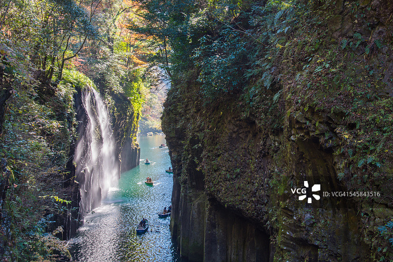日本高千穗峡瀑布图片素材