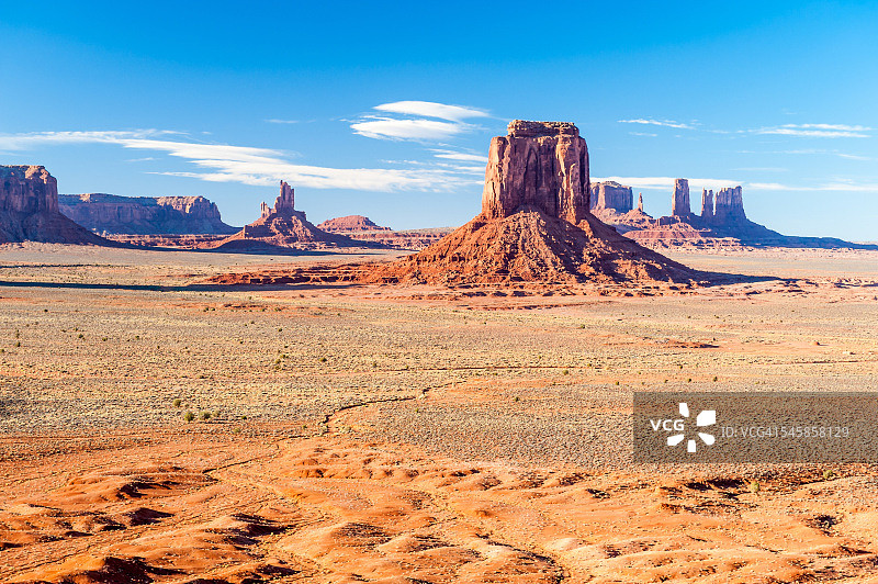 美国亚利桑那州纪念碑谷部落公园：靠近手套山的孤峰图片素材